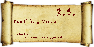 Kovácsy Vince névjegykártya